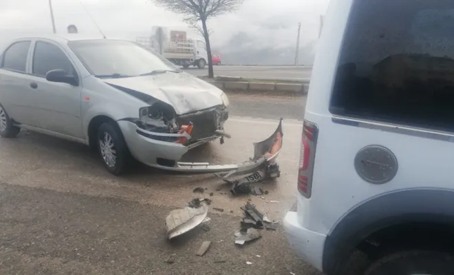 Palu'da maddi hasarlı kaza