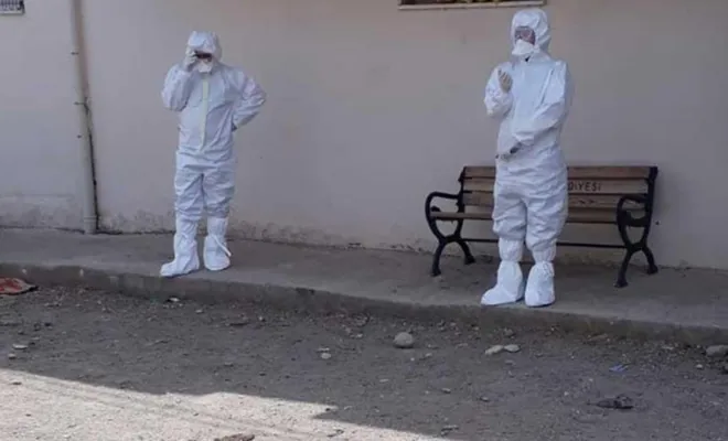 Elâzığ`da bir bina Coronavirus nedeniyle karantina altına alındı