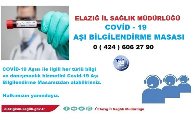 Elâzığ İl Sağlık Müdürlüğü Covid-19 aşı bilgilendirme masası kurdu