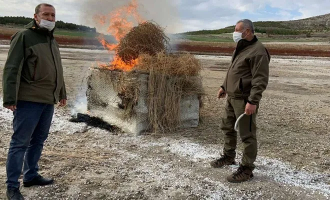 Elazığ’da izinsiz av gümeleri imha edildi
