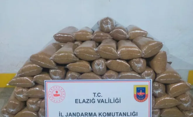 Elazığ`da kıyılmış 650 kilo kıyılmış tütün elegeçirildi